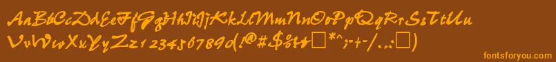WheedlesskBold Font – Orange Fonts on Brown Background