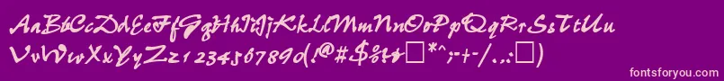 WheedlesskBold-fontti – vaaleanpunaiset fontit violetilla taustalla
