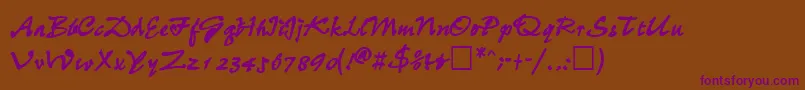 WheedlesskBold Font – Purple Fonts on Brown Background