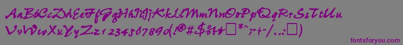 WheedlesskBold Font – Purple Fonts on Gray Background