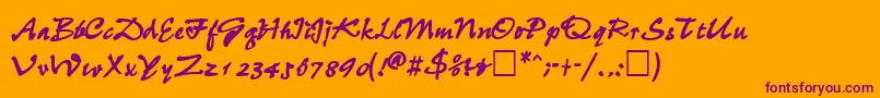 WheedlesskBold Font – Purple Fonts on Orange Background