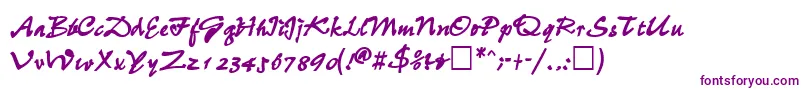 WheedlesskBold-fontti – violetit fontit valkoisella taustalla