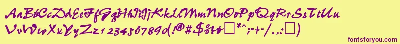 WheedlesskBold Font – Purple Fonts on Yellow Background