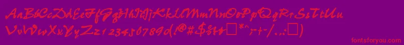 フォントWheedlesskBold – 紫の背景に赤い文字