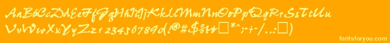 WheedlesskBold Font – Yellow Fonts on Orange Background