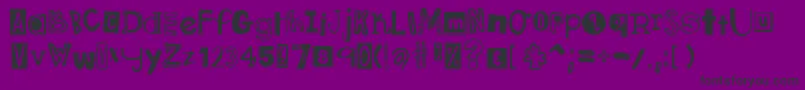 DjbRansomNoteMessy Font – Black Fonts on Purple Background