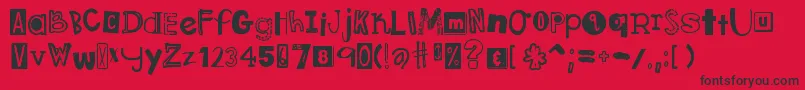 DjbRansomNoteMessy Font – Black Fonts on Red Background