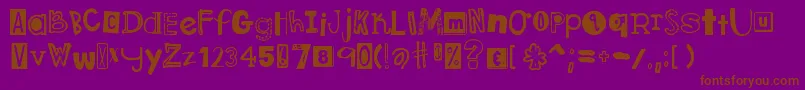 Weitere Informationen zur DjbRansomNoteMessy-Schriftart DjbRansomNoteMessy-Schriftart – Braune Schriften auf violettem Hintergrund