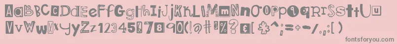 DjbRansomNoteMessy Font – Gray Fonts on Pink Background