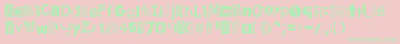 DjbRansomNoteMessy Font – Green Fonts on Pink Background