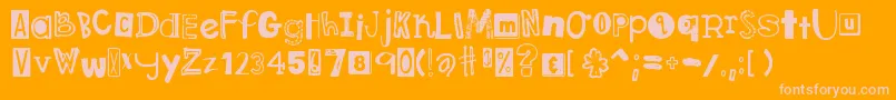 Fonte DjbRansomNoteMessy – fontes rosa em um fundo laranja