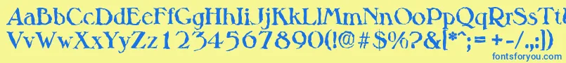 MelbournerandomBold Font – Blue Fonts on Yellow Background