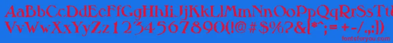 MelbournerandomBold Font – Red Fonts on Blue Background