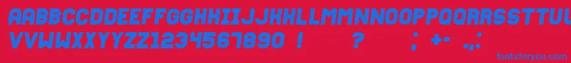 FixationgrungedItalic Font – Blue Fonts on Red Background