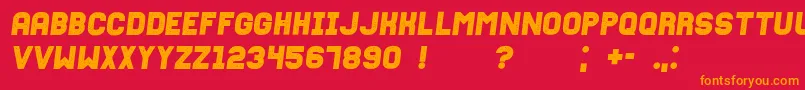 FixationgrungedItalic Font – Orange Fonts on Red Background