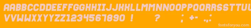FixationgrungedItalic-Schriftart – Rosa Schriften auf orangefarbenem Hintergrund