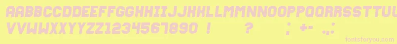 FixationgrungedItalic Font – Pink Fonts on Yellow Background