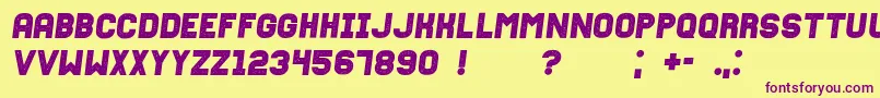 FixationgrungedItalic Font – Purple Fonts on Yellow Background