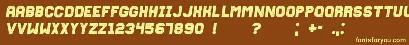 Fonte FixationgrungedItalic – fontes amarelas em um fundo marrom