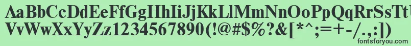 TimesdlBold-fontti – mustat fontit vihreällä taustalla