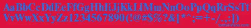 TimesdlBold Font – Blue Fonts on Red Background
