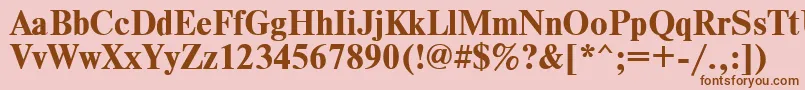 TimesdlBold-fontti – ruskeat fontit vaaleanpunaisella taustalla