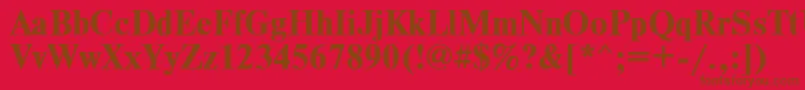 TimesdlBold-fontti – ruskeat fontit punaisella taustalla
