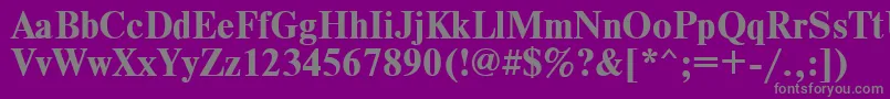 TimesdlBold-fontti – harmaat kirjasimet violetilla taustalla