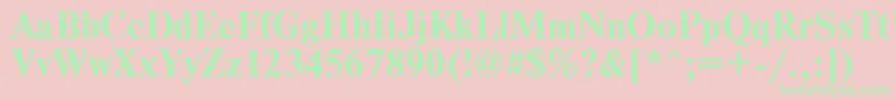 TimesdlBold Font – Green Fonts on Pink Background