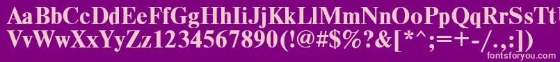 TimesdlBold-fontti – vaaleanpunaiset fontit violetilla taustalla