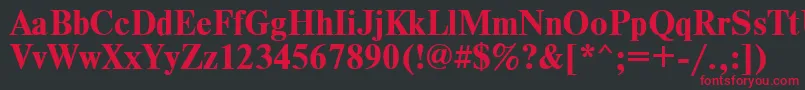 TimesdlBold Font – Red Fonts on Black Background