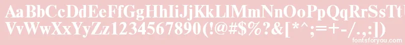 TimesdlBold-fontti – valkoiset fontit vaaleanpunaisella taustalla