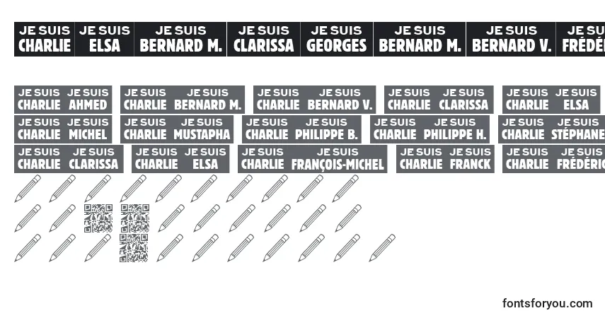 Jesuischarlie (25615)-fontti – aakkoset, numerot, erikoismerkit