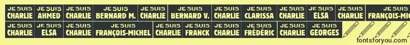 Jesuischarlie Font – Black Fonts on Yellow Background