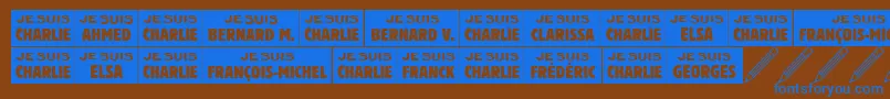 Jesuischarlie Font – Blue Fonts on Brown Background