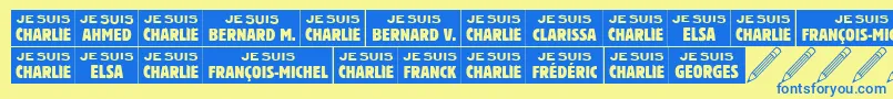 Jesuischarlie Font – Blue Fonts on Yellow Background