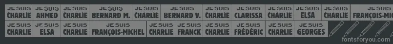 Jesuischarlie Font – Gray Fonts on Black Background