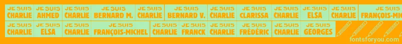 Jesuischarlie Font – Green Fonts on Orange Background