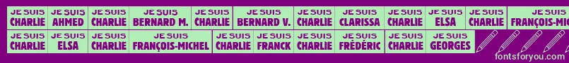 Jesuischarlie Font – Green Fonts on Purple Background