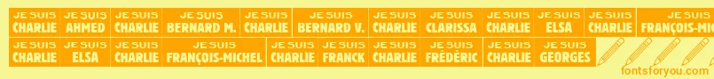 Jesuischarlie Font – Orange Fonts on Yellow Background