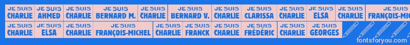 Jesuischarlie Font – Pink Fonts on Blue Background