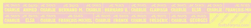 Jesuischarlie Font – Pink Fonts on Yellow Background