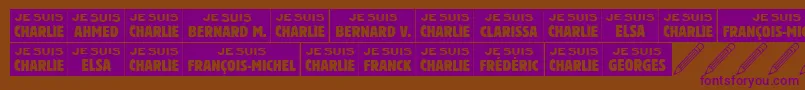Шрифт Jesuischarlie – фиолетовые шрифты на коричневом фоне