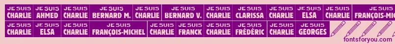 Jesuischarlie-fontti – violetit fontit vaaleanpunaisella taustalla