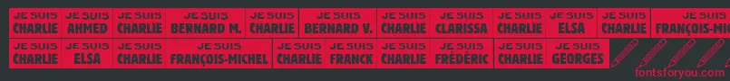 Jesuischarlie-fontti – punaiset fontit mustalla taustalla