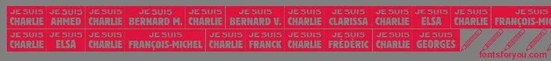 Jesuischarlie Font – Red Fonts on Gray Background