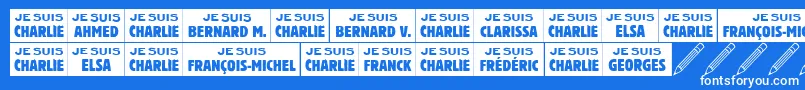 Jesuischarlie Font – White Fonts on Blue Background