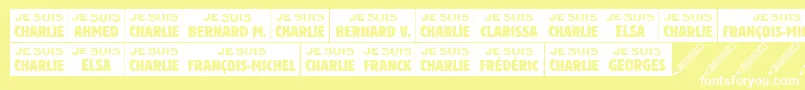 Jesuischarlie Font – White Fonts on Yellow Background