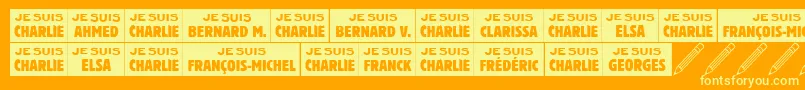 フォントJesuischarlie – オレンジの背景に黄色の文字