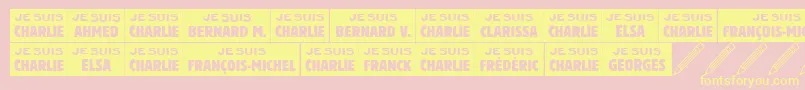 Jesuischarlie Font – Yellow Fonts on Pink Background